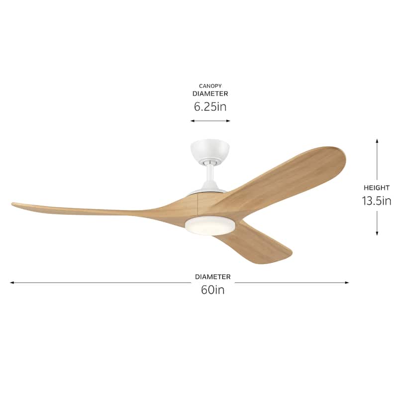 Kichler Lighting Mylo 60 Inch Ceiling Fan with Satin Etch Cased Opal Glass