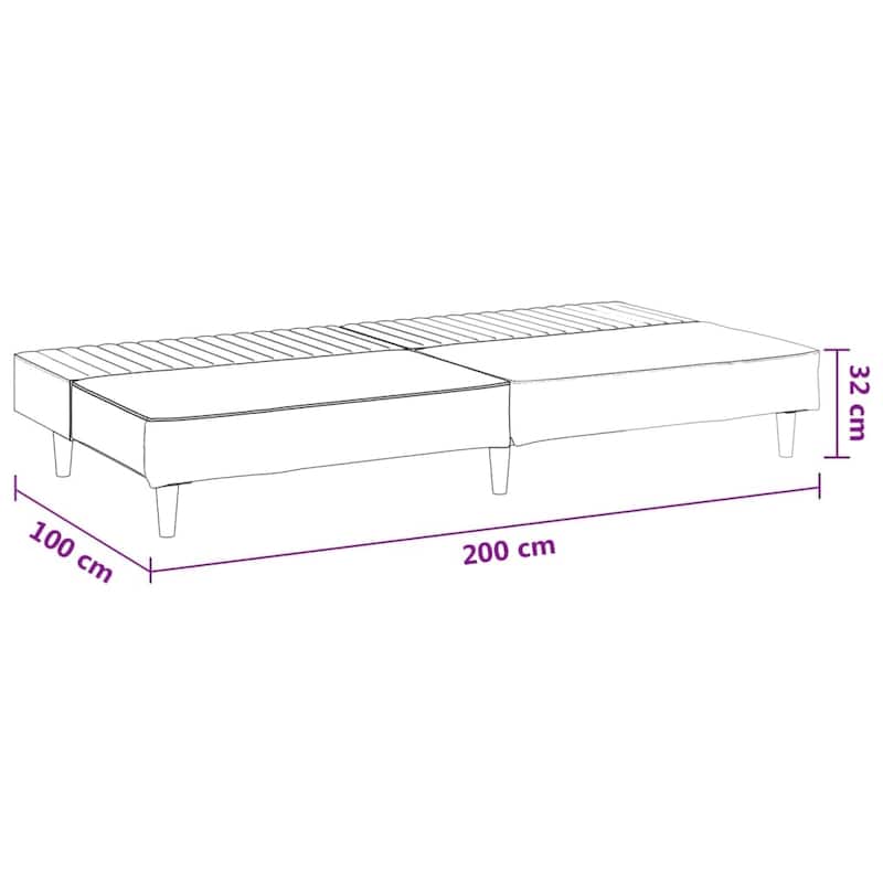 vidaXL 2-Seater Sofa Bed multicolor Velvet - 78.7" x 33.3" x 27.2"