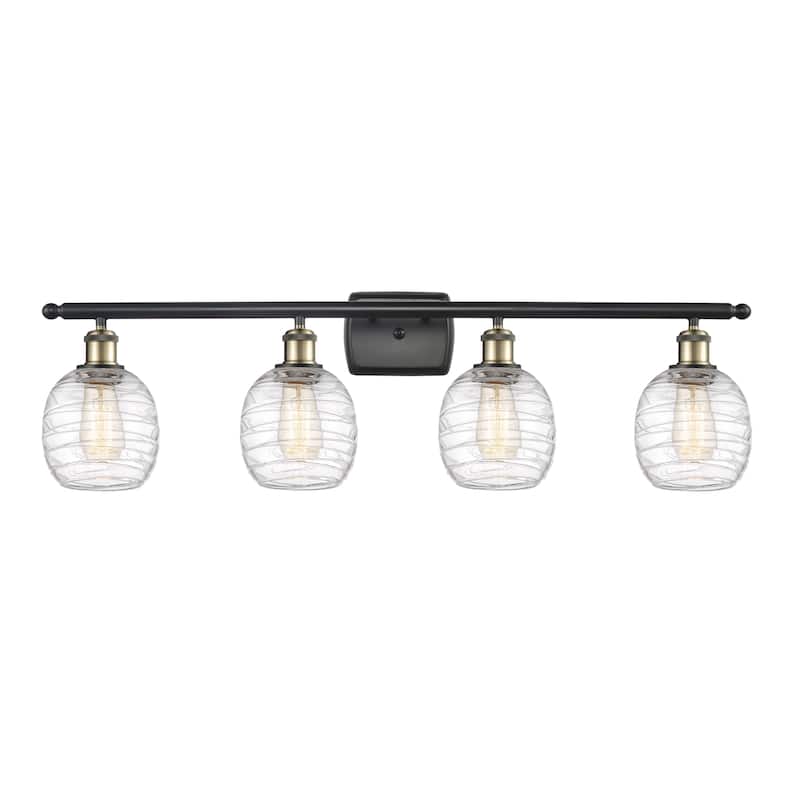 Innovations Lighting Belfast - 4 Light 36" Bath Vanity Light - Deco Swirl/Black Antique Brass Finish