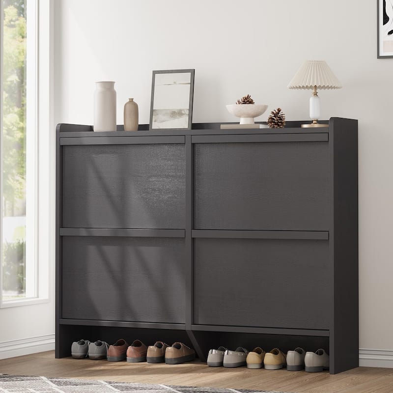 Drawer Wooden Shoe Cabinet with Adjustable Shelves