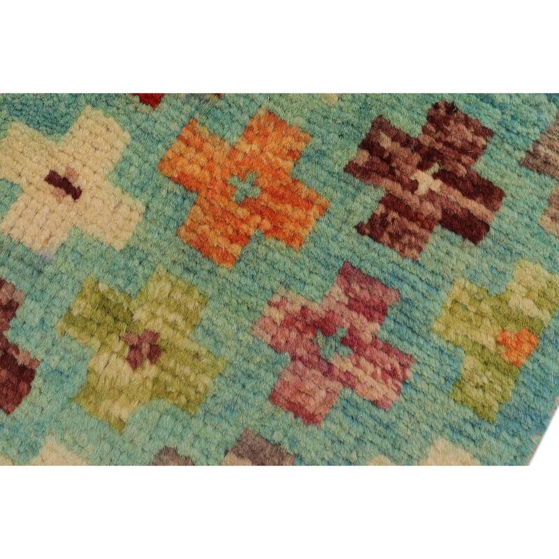 Boho Chic Balochi O'Connor Blue/Rust Hand Knotted Wool Rug - 3'2'' x 5'1''