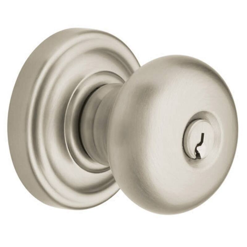 Baldwin Classic Style Keyed Entry Door Knob Set with Classic Rosette