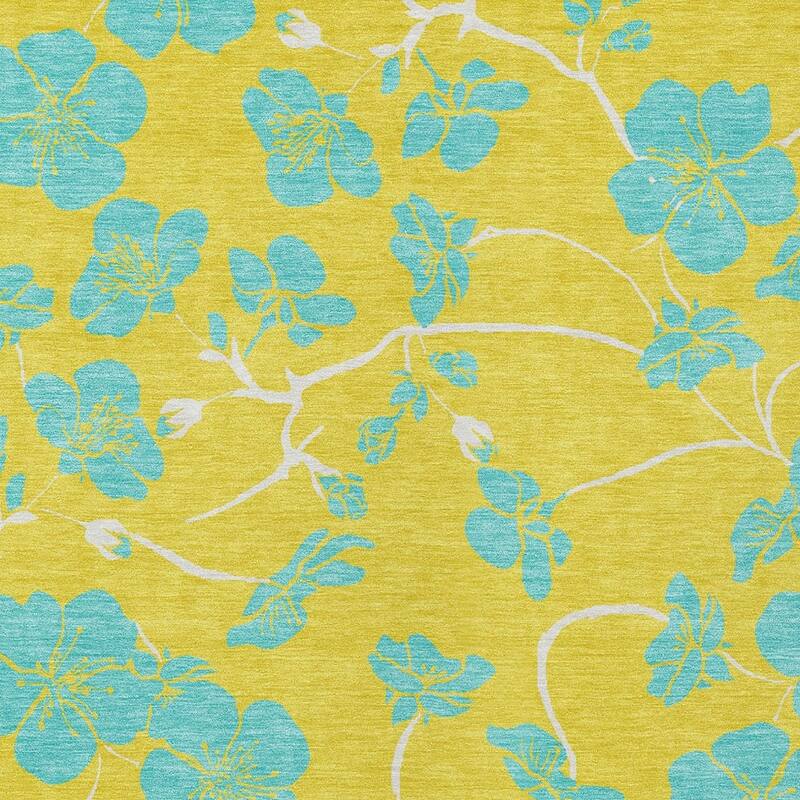 HomeRoots Floral Transitional Rectangle Outdoor Rug