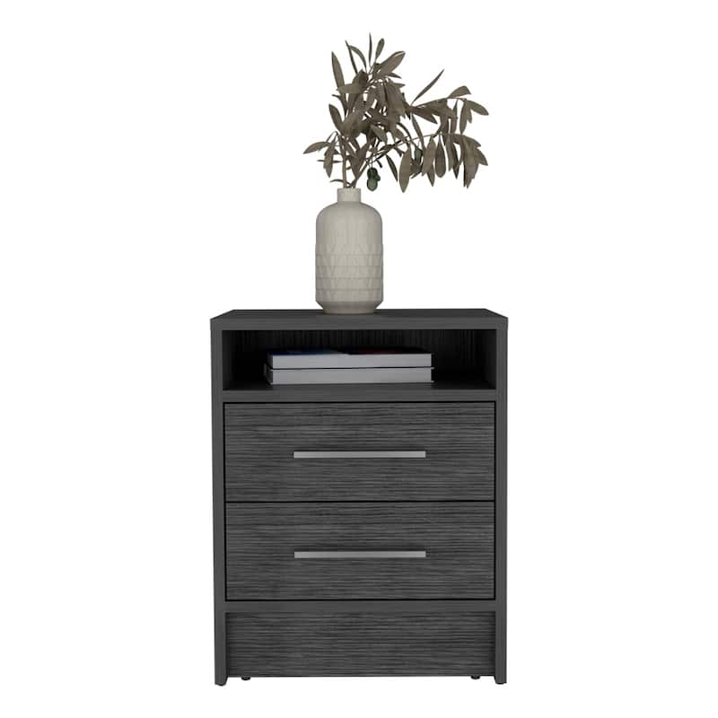 Nightstand Cartiz,Two Drawers，for Living Room,and Dining Room