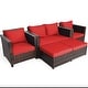 preview thumbnail 58 of 57, Costway 5PCS Patio Rattan Furniture Set Loveseat Sofa Ottoman