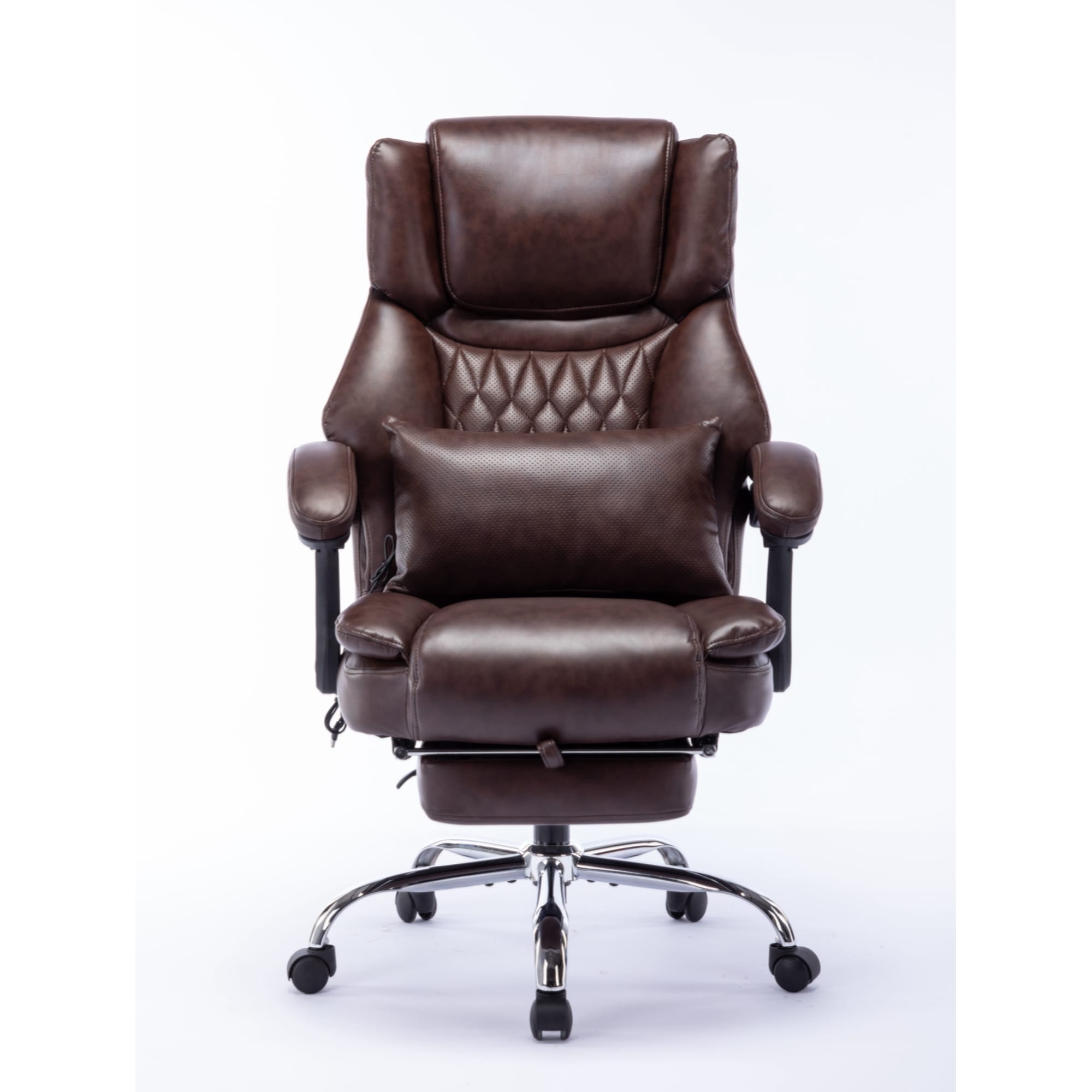High Back Massage Reclining Office Chair with Footrest Executive