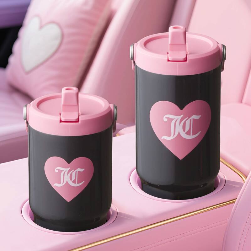 Juicy Couture Flip Flow Hydration Stainless Steel Screw Top Tumbler with Flip Straw 2-Pack