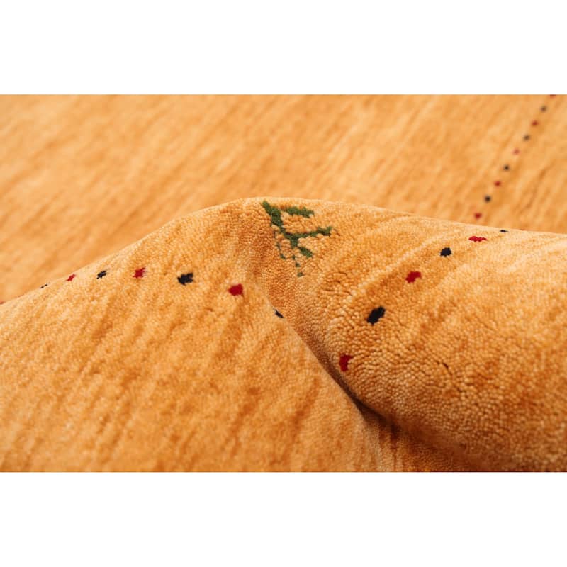 ECARPETGALLERY Hand Loomed Kashkuli Gabbeh Light Orange Wool Rug - 5'0 x 8'1