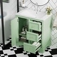preview thumbnail 1 of 56, 30" bathroom vanity cabinet with ceramic basin, 3 drawers and adjustable shelves Green