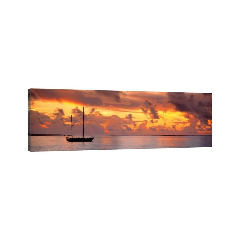 iCanvas "Boat at sunset " by Panoramic Images Canvas Print