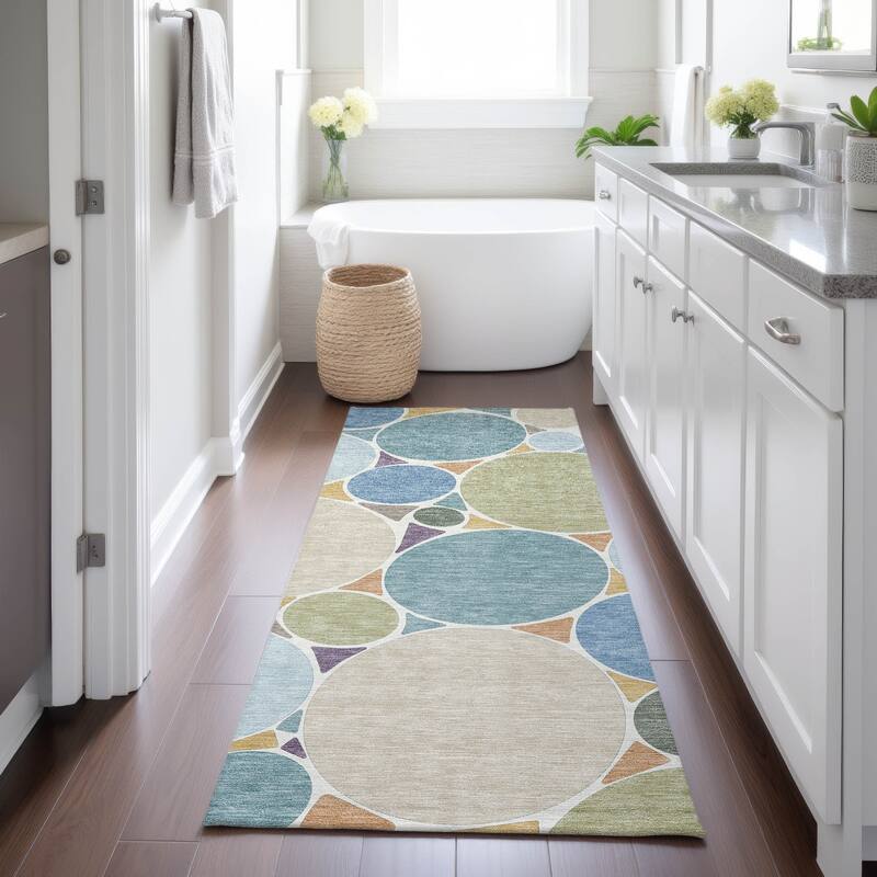 Machine Washable Indoor/ Outdoor Contemporary Rowan Chantille Rug