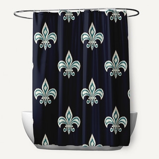 Fleur De Lis Ikat Print Shower Curtain (71 x 74)