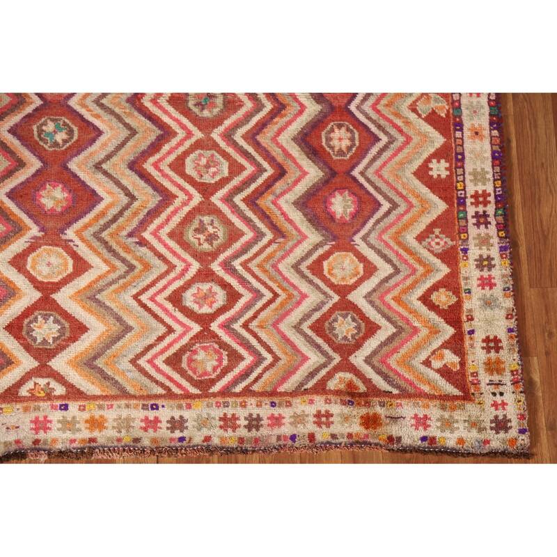 All-Over Shiraz Persian Vintage Area Rug Handmade Wool Carpet - 4'6"x 6'4"
