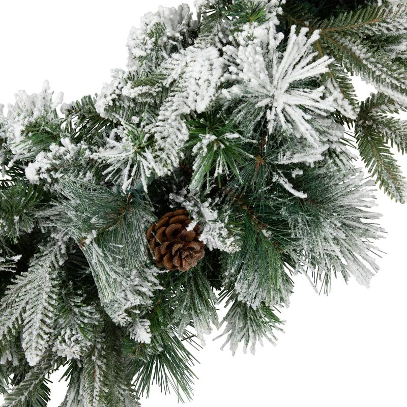 Flocked Rosemary Emerald Angel Pine Artificial Christmas Wreath - 30-Inch Unlit - 30"