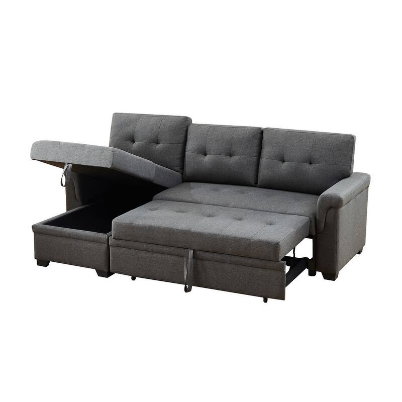 Copper Grove Perreux Linen Reversible Sleeper Sectional Sofa