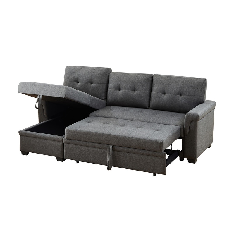 Destiny Linen Reversible Sleeper Sectional Sofa with Storage Chaise