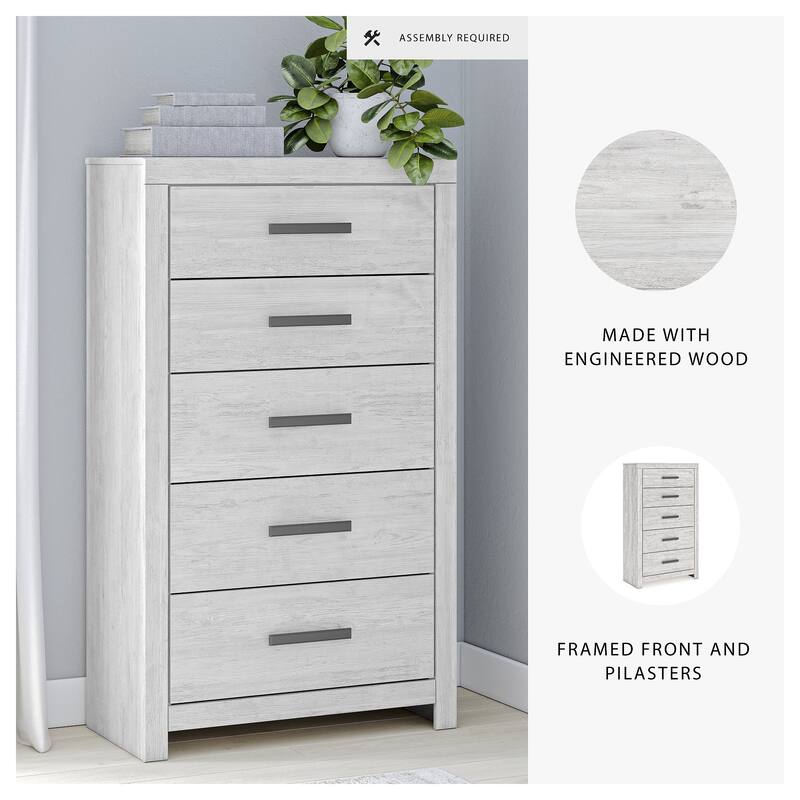 Signature Design by Ashley Cayboni Whitewash Chest of Drawers