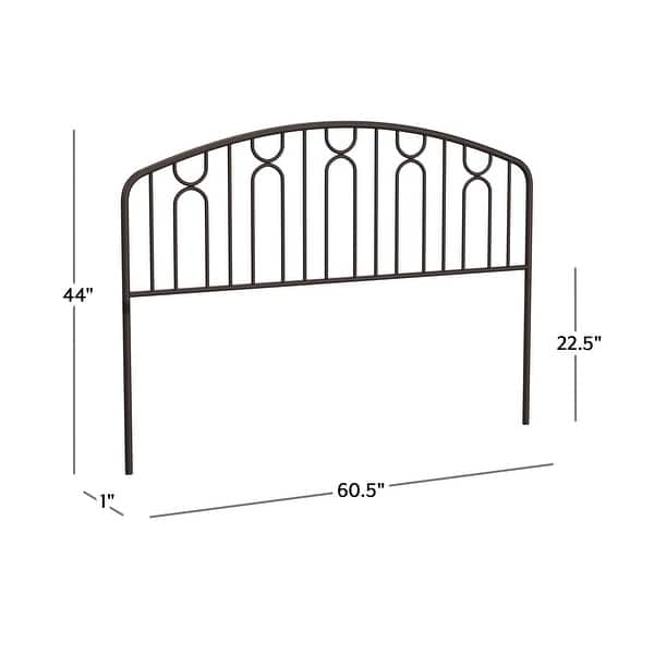 dimension image slide 1 of 2, Hillsdale Furniture Riverbrooke Bronze Metal Arch Scallop Headboard