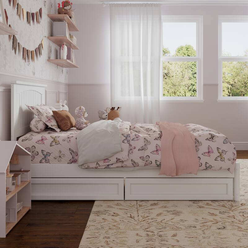 Malta Platform Bed with Panel Footboard and Storage Drawers