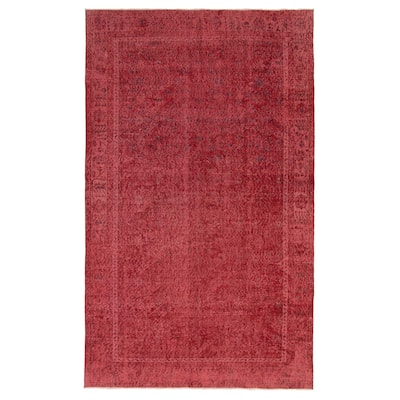 ECARPETGALLERY Hand-knotted Color Transition Dark Red Wool Rug - 5'11 x 9'10