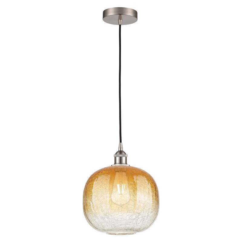 Innovations Lighting Endless Possibilities Edison - Brookhaven Sphere - 1 Light 11" Cord Hung Mini Pendant - Amber/Brushed Satin Nickel