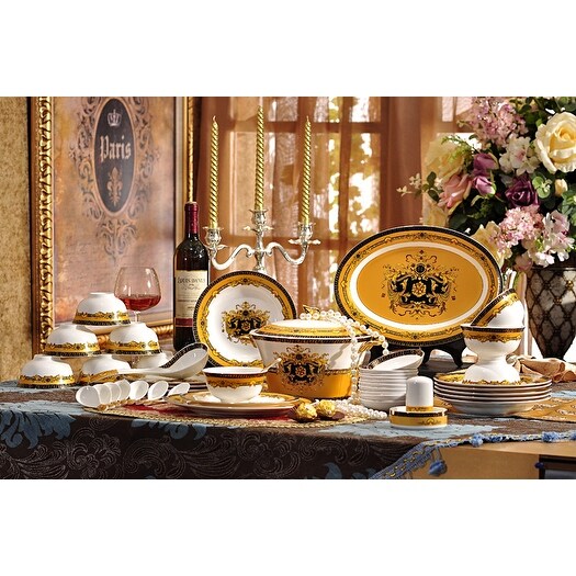 Luxury Design fine bone china dinnerware set 58 piece service for 6  includes tea set *CLOSEOUT PRICING*