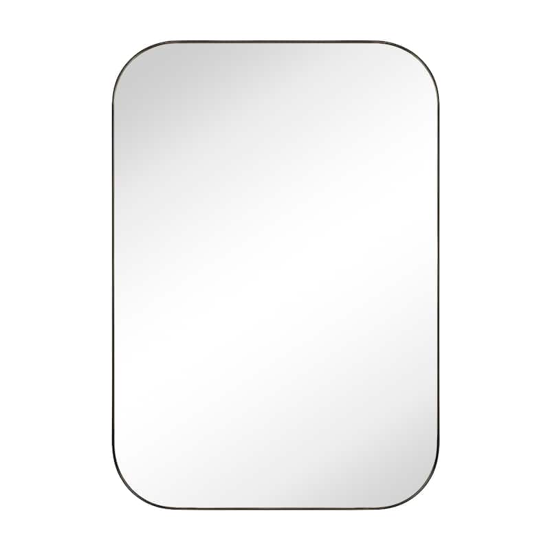 TEHOME Mid-Century Modern Chic Metal Rounded Wall Mirrors - 24'' x 36'' - Rubbed Bronze