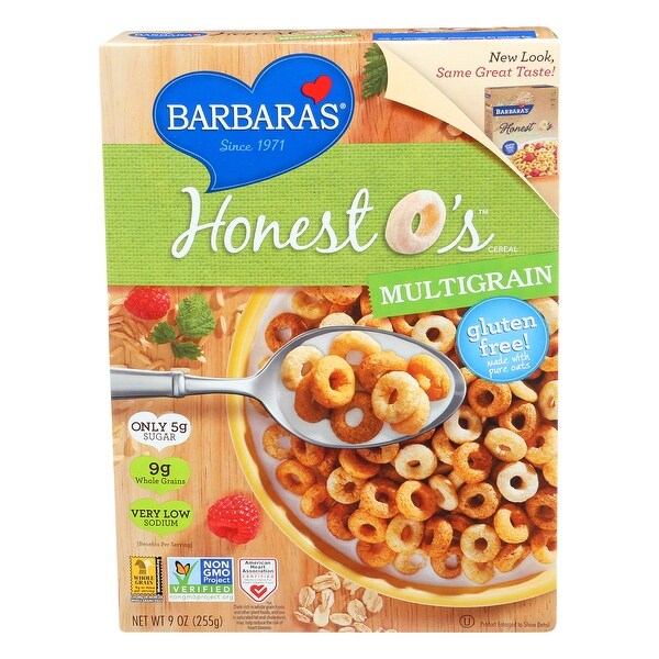 Barbara's Bakery Honest O's Cereal - Multigrain - Case of 6 - 9 oz.
