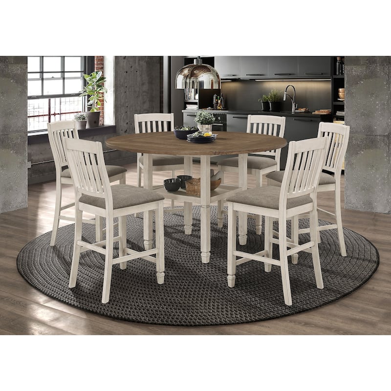 Sarasota Rustic Cream Drop Leaf Counter Dining Set