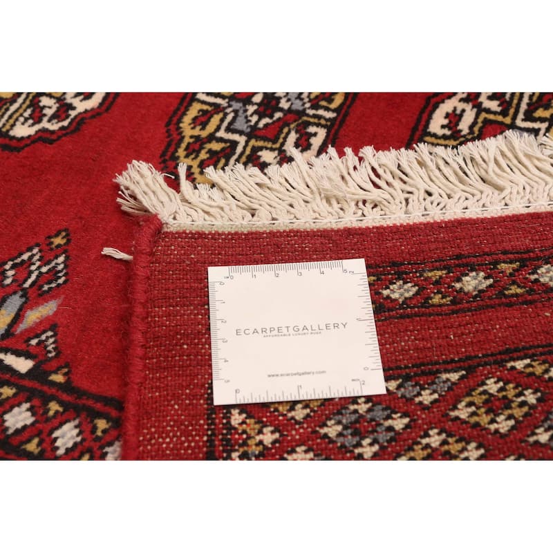 ECARPETGALLERY Hand-knotted Peshawar Bokhara Red Wool Rug - 5'7 x 7'7