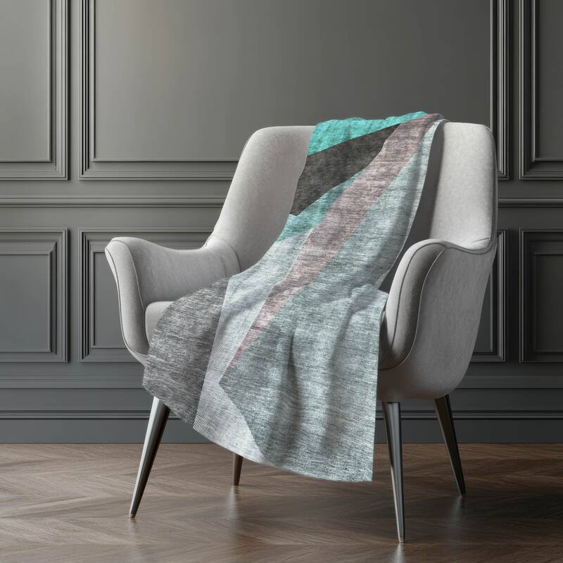 Premium Machine Washable Modern Chic Sherpa Throw Blanket