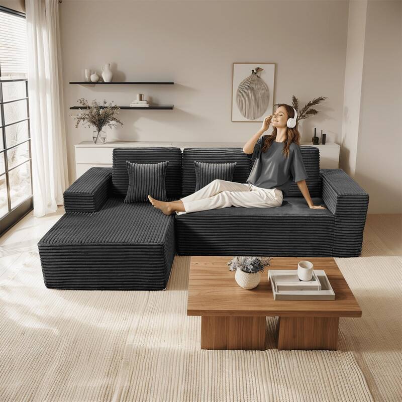 Indoor 108" Oversized Sofa Lounge Chair with Fluffy Comfy Cloud Couch