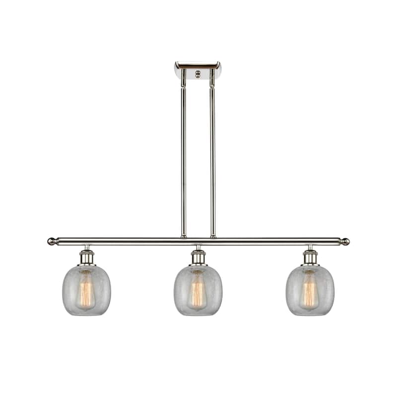 Innovations Lighting Belfast 3 Light 36" Wide Linear Chandelier - Polished Nickel / Clear Crackle