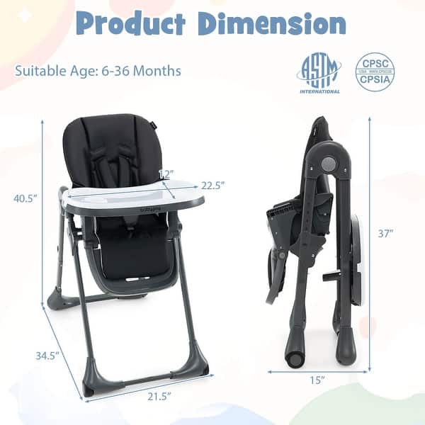 Gymax Baby High Chair w/ 7 Height & 3 Footrest Adjustable Cup holder 2