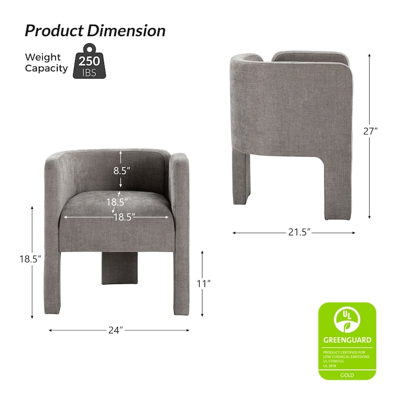 Eugen Modern Low Back Dining Chair with Three-legged Design By HULALA HOME