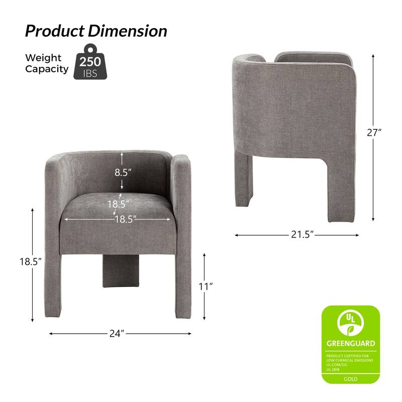 Eugen Modern Low Back Dining Chair with Three-legged Design Set Of 4 By HULALA HOME