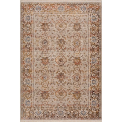 Sevita Rustic Traditional Boho Bordered Floral Area Rug