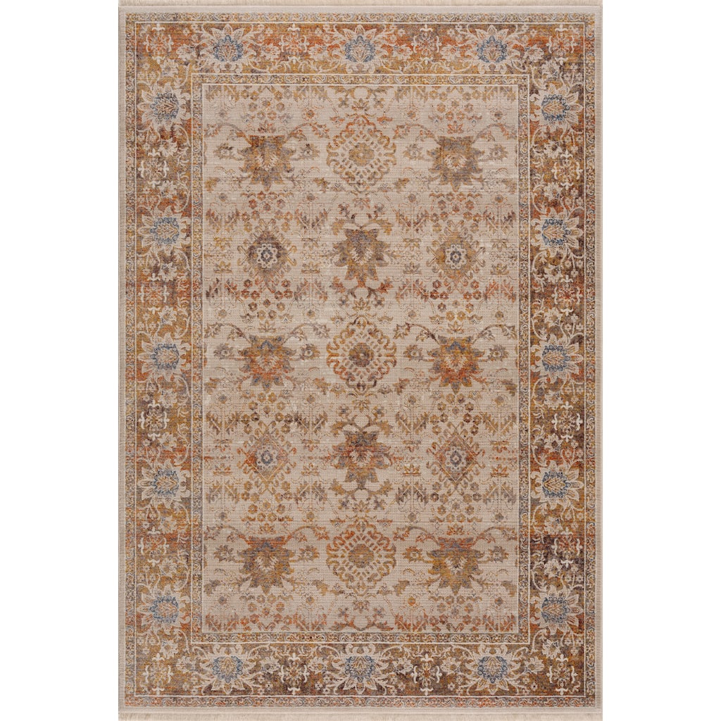 Sevita Rustic Traditional Boho Bordered Floral Area Rug