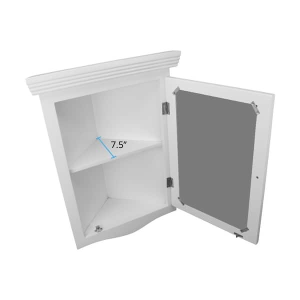 Shop Corner White Wall Mount Medicine Cabinet Recessed Door Fully