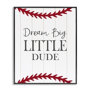 Stupell Dream Big Baseball Motivation Framed Giclee Art Design By ...