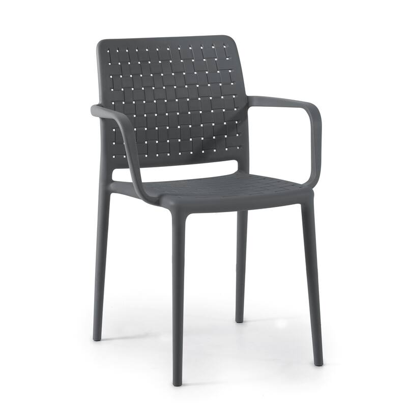 WRGHOME Modern Stacking Patio Dining Armchair Indoor/Outdoor (Set of 2) - 33.15'' H X 22.44'' W X 21.65'' D