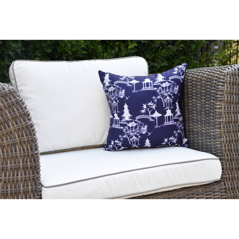 20 x 20 Inch Chinapezka Floral Print Outdoor Pillow