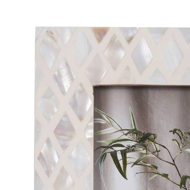 Sagebrook Home Capiz Shell Diamond Photo Frame