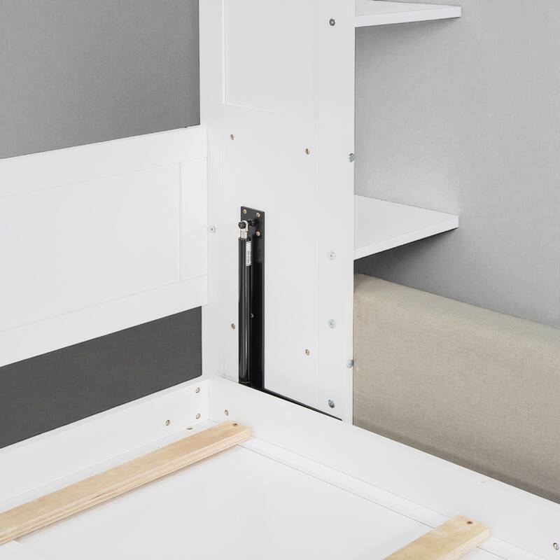 Queen Size Murphy Bed with Sofa, Space-Saving Wall Bed, Easy Pull-Out Design