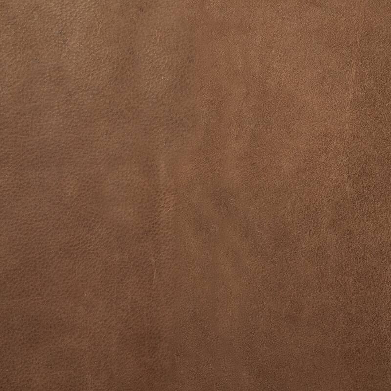 Jessie 55L x 16W Brown Leather Seat W/Black Metal Base Accent Bench - 55.0L x 16.0W x 19.0H