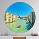 preview thumbnail 7 of 8, Designart 'Green Grand Canal Venice' Oversized Coastal Wall CLock