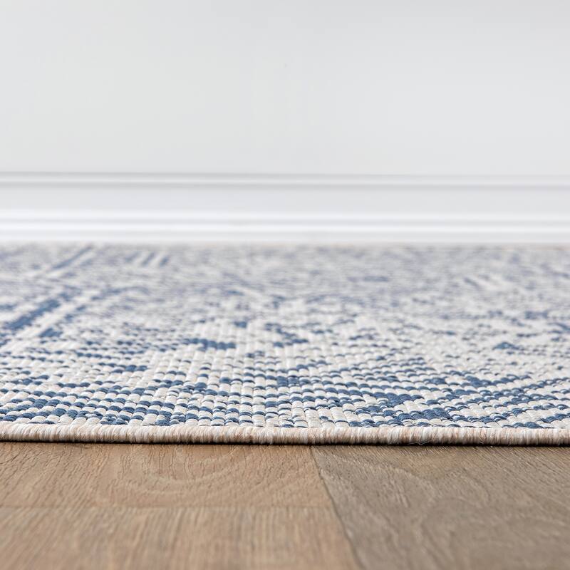 World Rug Gallery Contemporary Geometric Indoor/Outdoor Area Rug