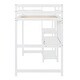 preview thumbnail 9 of 25, Stylish & Simple Twin Size Wooden Loft Bed with Shelves, Desk and Writing Board, Maximized space, Health and Comfort, White