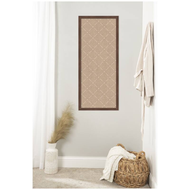 Kate and Laurel Pinboard Beige Lattice Pattern