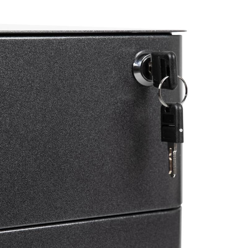 Modern 3-Drawer Mobile Locking Filing Cabinet Storage Organizer